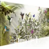 Lerretsbilder|Lerretsbilder-Tavle Hummingbirds Dance (1 Part) Green Narrow 150X50