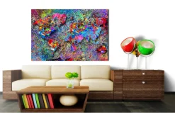 Lerretsbilder|Lerretsbilder-Tavle Map: Jackson Pollock Inspiration 120X80