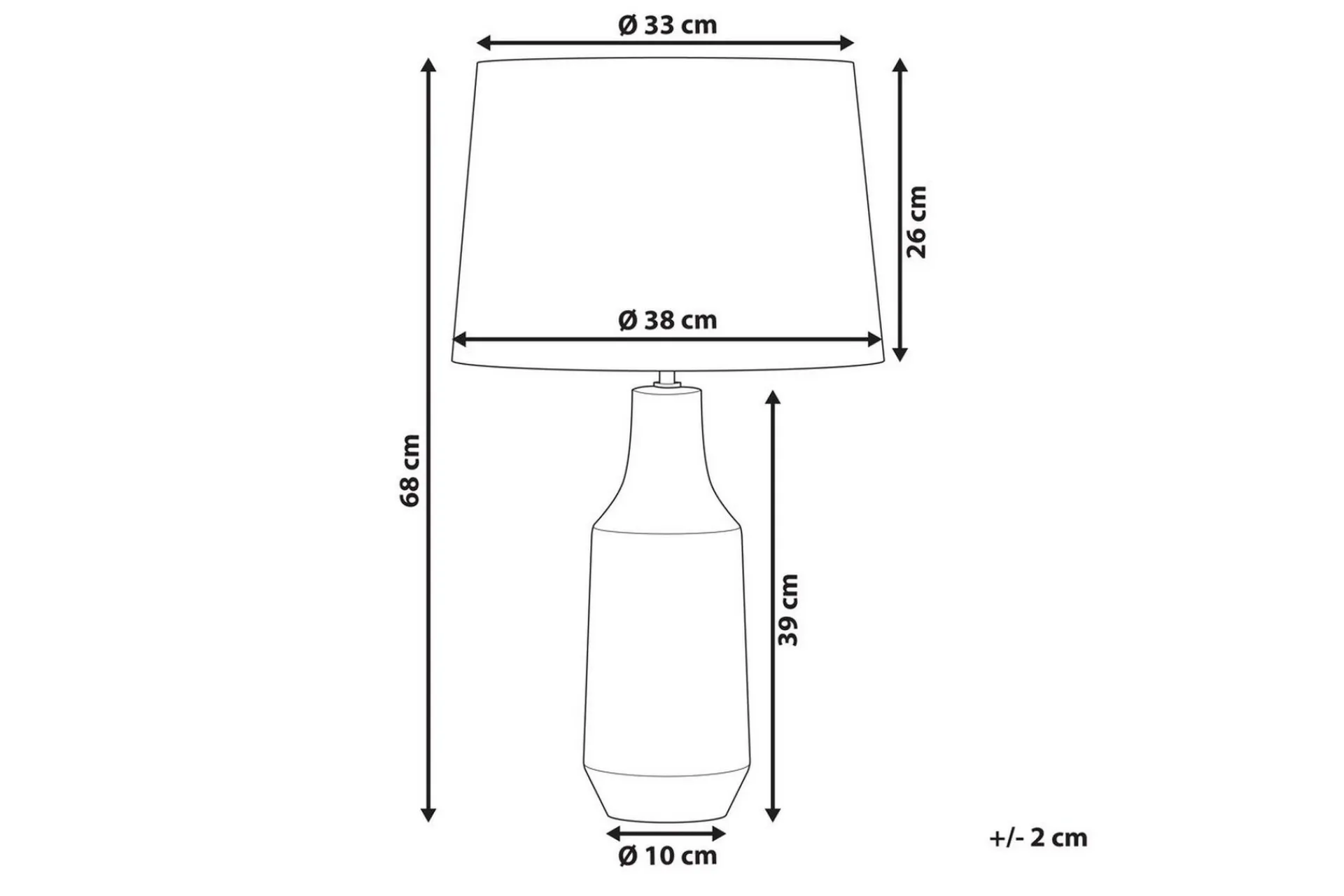 Nattbordslampe|Bordlampe-Tavolara Bordlampe 68 cm E27 Svart,Hvit