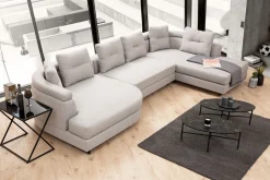 Sofa Med Sjeselong-Tekawa Sofa m. Divan 4-seters Lysegrå