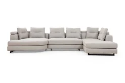 Sofa Med Sjeselong-Tekawa Sofa m. Divan 4-seters Lysegrå
