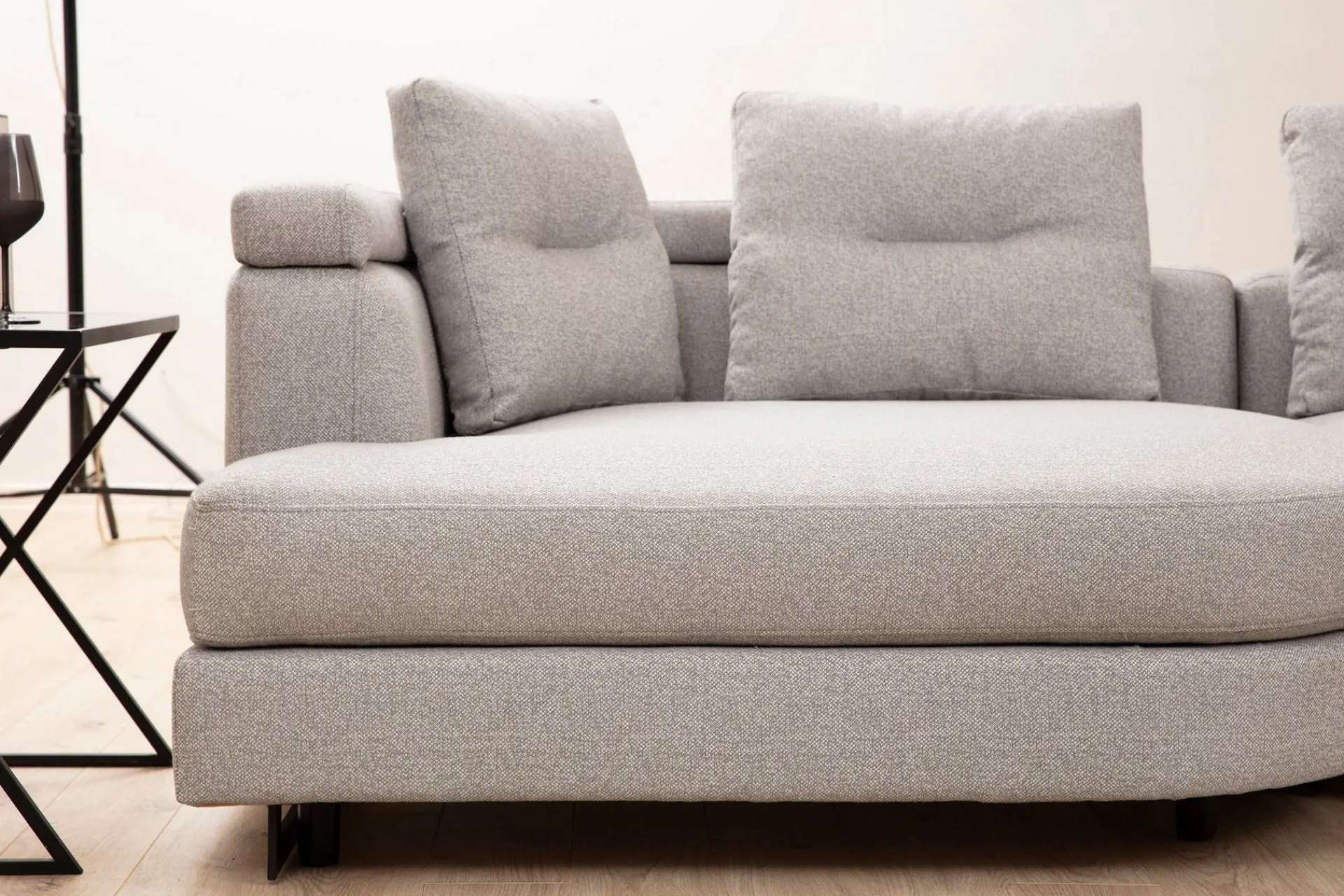 Sofa Med Sjeselong-Tekawa Sofa m. Divan 4-seters Lysegrå
