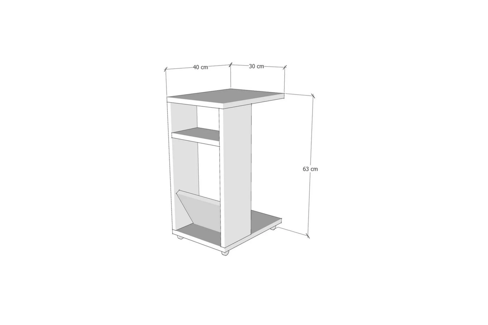Avlastningsbord-Tekel Sidebord 30 cm Marmor