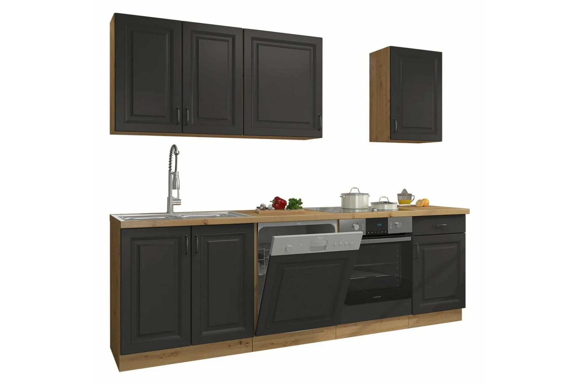 Templemore Möbelset För Kök & Matplats Black/Dark Wood