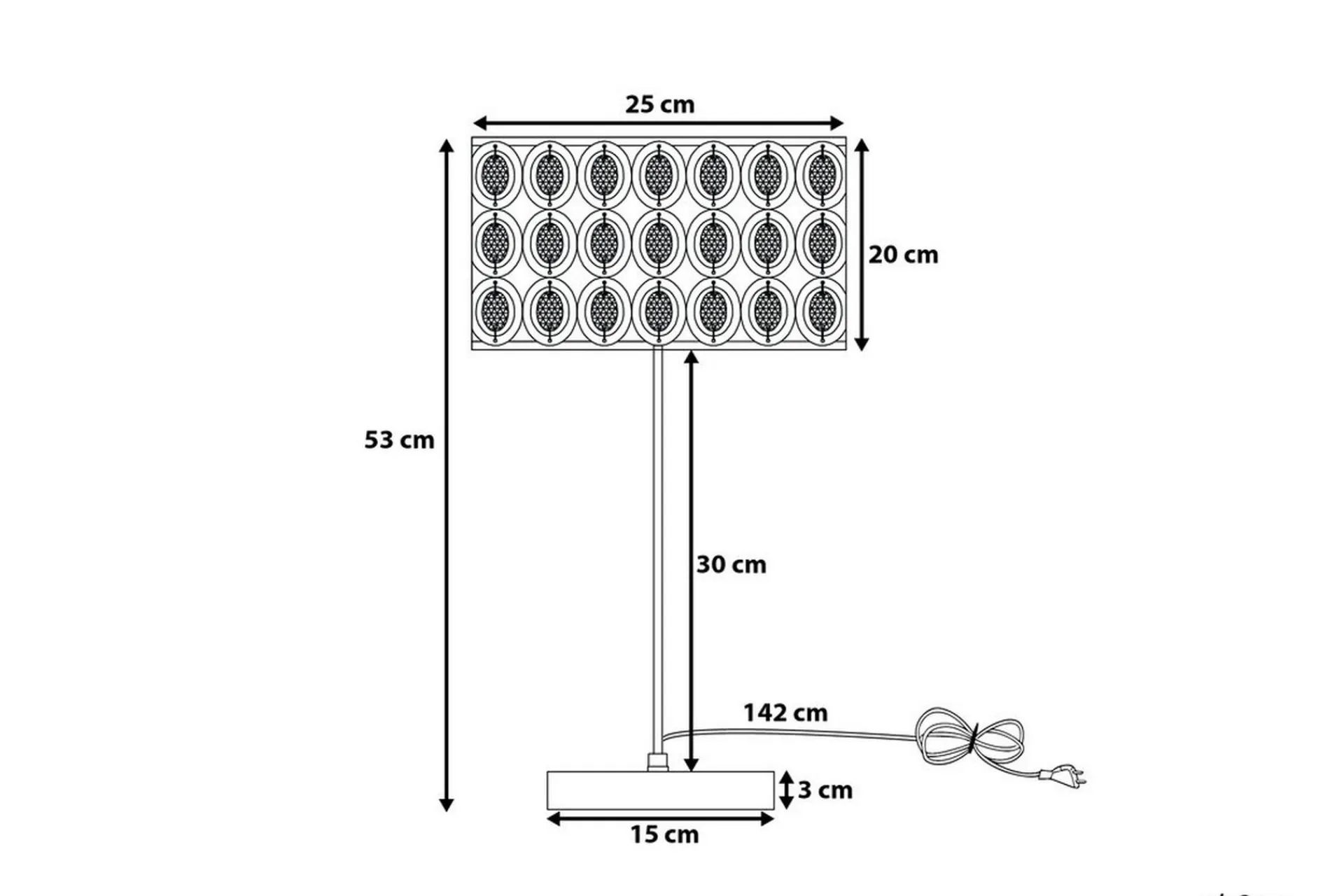 Bordlampe|Soveromslampe-Tenna Bordlampe 25 cm Sølv