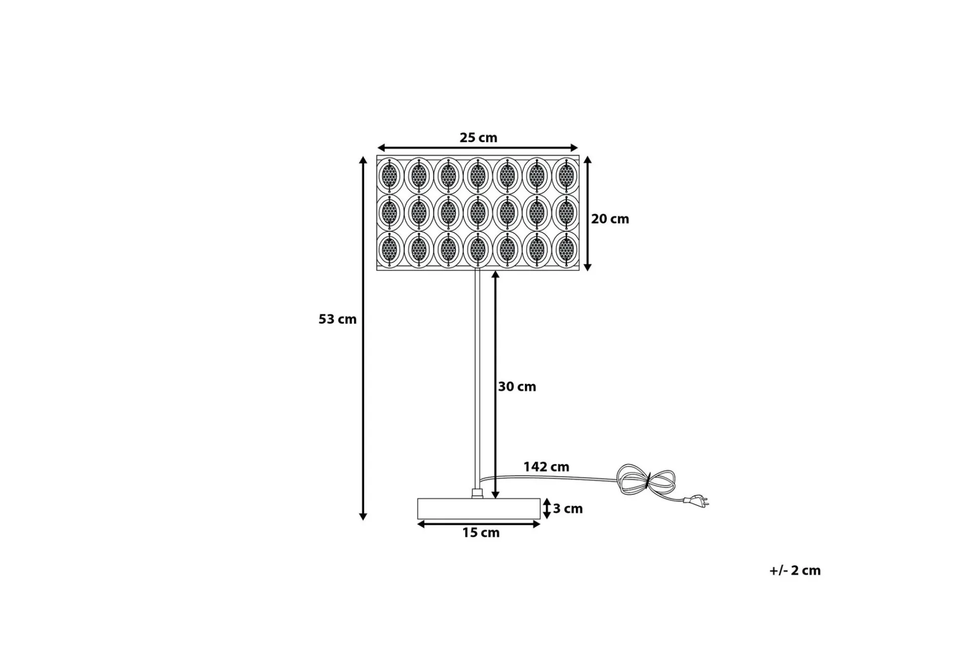 Bordlampe|Soveromslampe-Tenna Bordlampe 25 cm Sølv