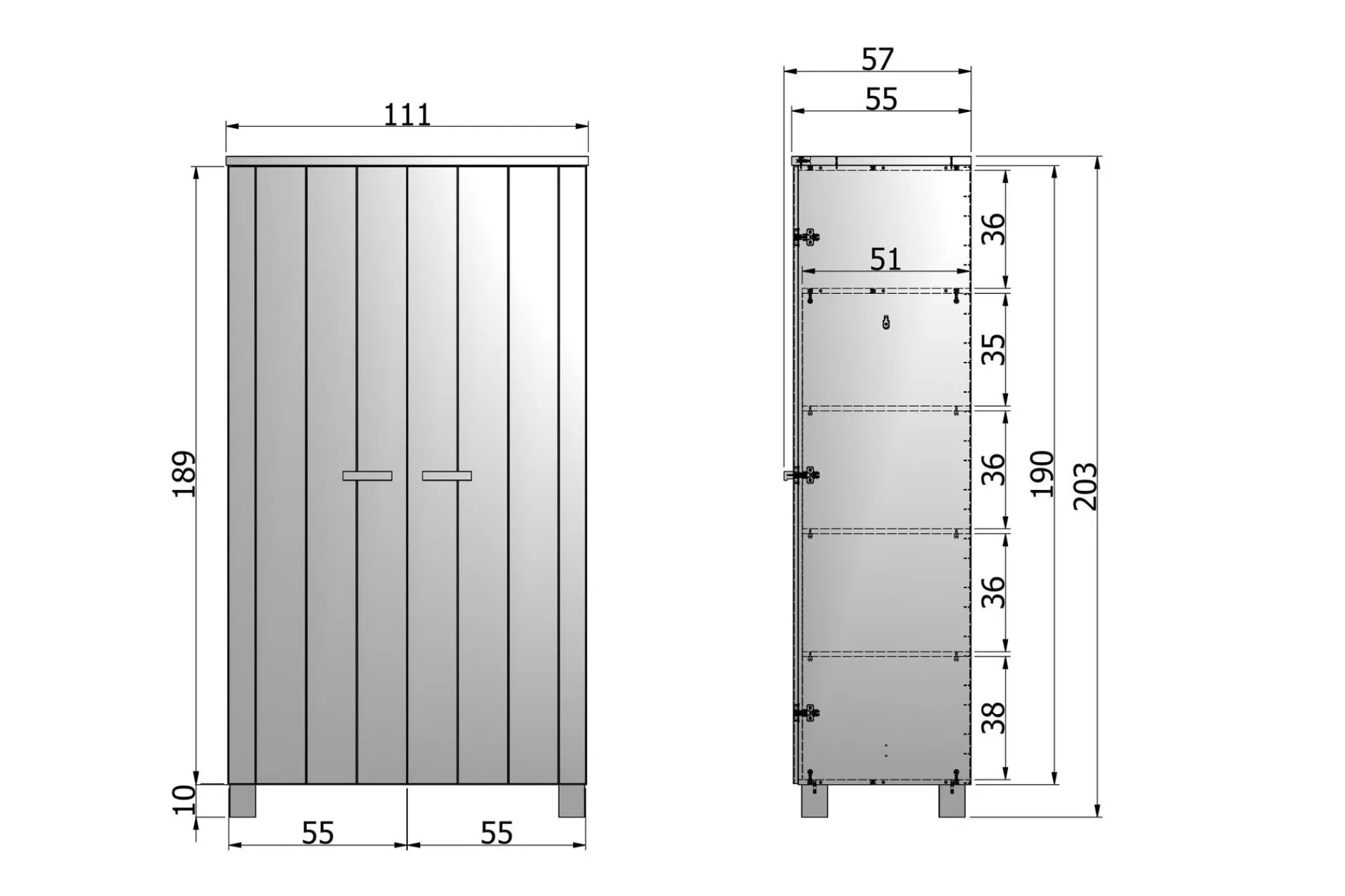 WOOOD Tenney Garderobe 111 cm