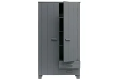 WOOOD Garderobeskap Barn|Oppbevaring Barnerom-Tenney Garderobe med 2 Skuffer 111 cm Grey