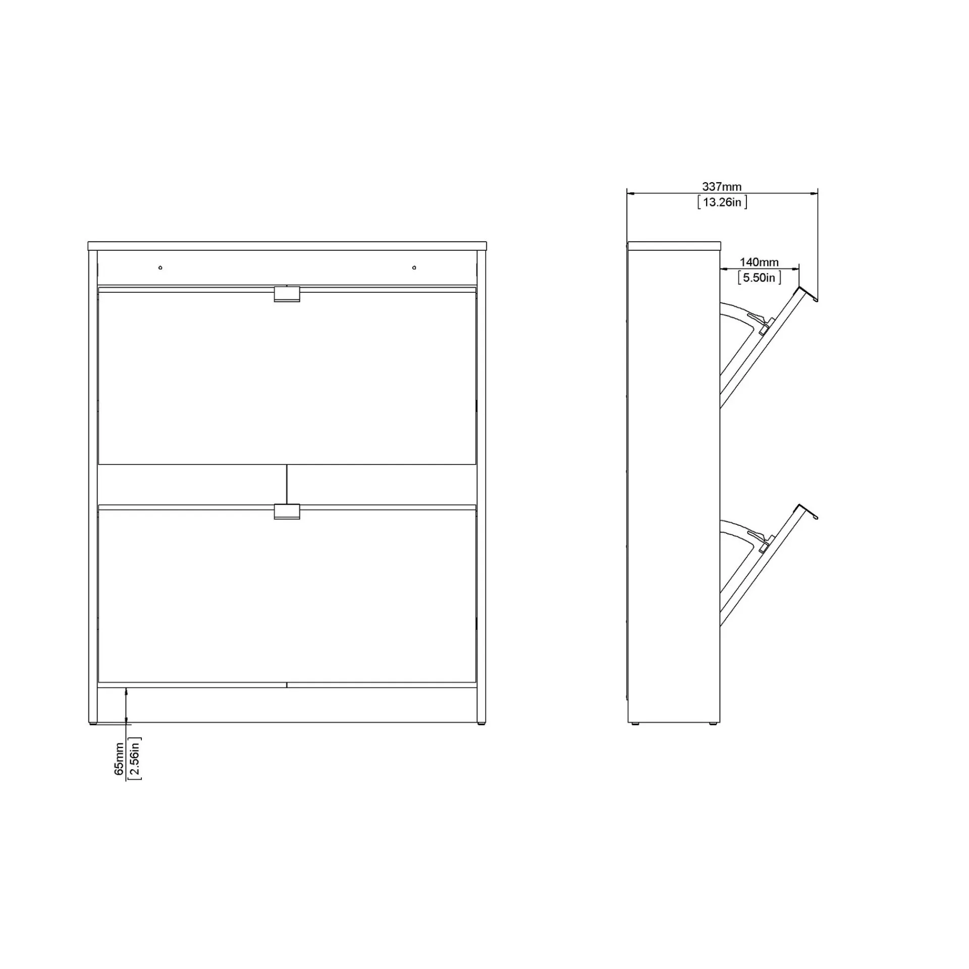 Tvilum Tenor Skoskap med 2 rom 70x16x85 cm