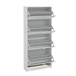 Tvilum Gangoppbevaring-Tenor Skoskap 4 rom 70x24x162 cm Hvit