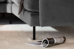 Hjørnesofa|Velour Sofa & Fløyel Sofa-Teodin Hjørnesofa med Divan Venstre Fløyel Lysegrå