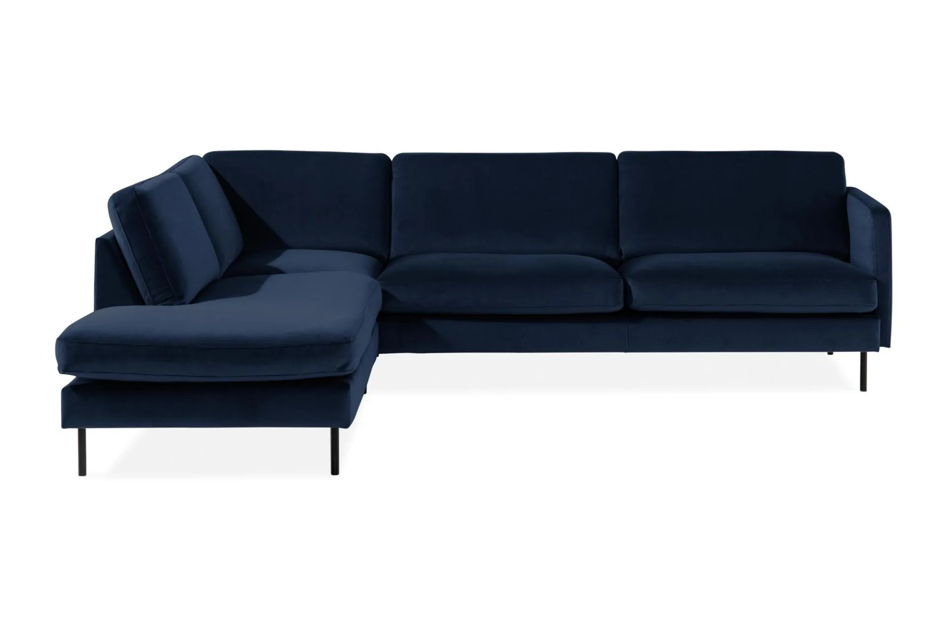 Velour Sofa & Fløyel Sofa|Sofa Med Sjeselong-Teodin 2,5-seters Fløyelssofa med Sjeselong Venstre Blå