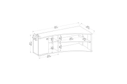 Tv-Benk & Mediabenk-Termera TV-benk 135 cm Brun,Antracit