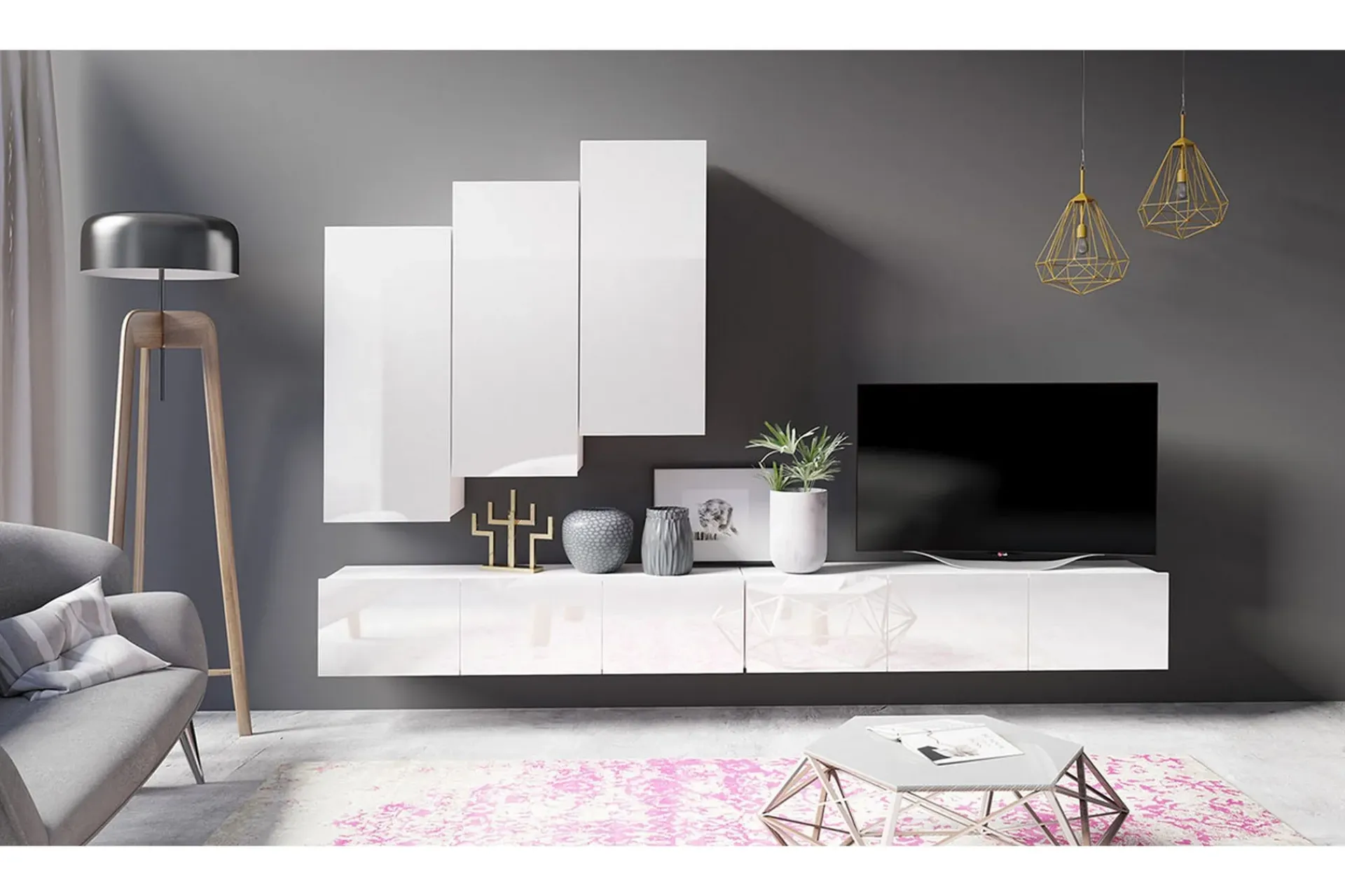 Concept 55 Tv-Møbelsett-Tessan TV-møbelsett Hvit
