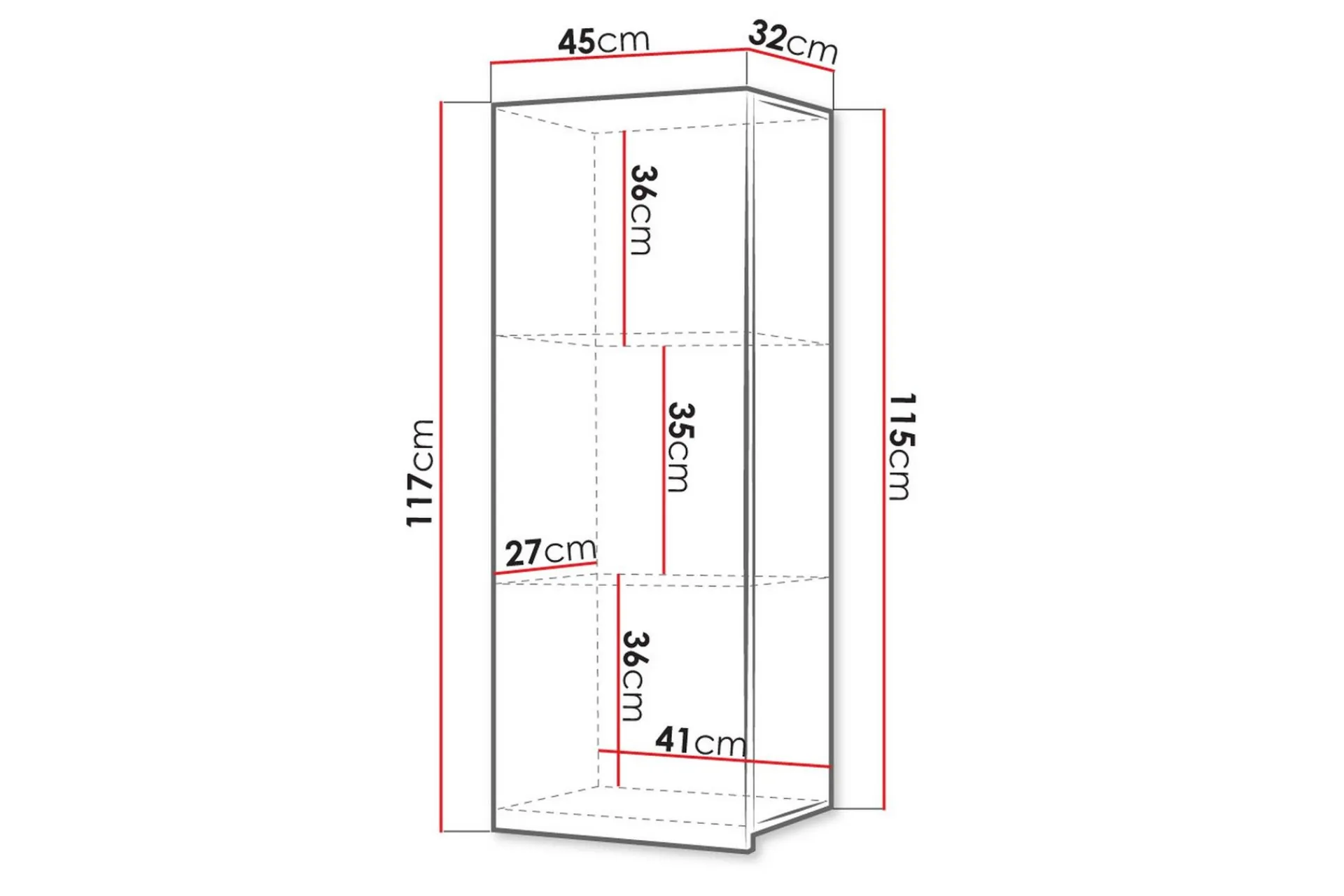 Scandinavian Choice Vitrineskap|Skap-Tessan Vitrineskap 45 cm Vegghengt Svart/svart høyglans
