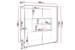 Concept 55 Vitrineskap|Skap-Tessan Vitrineskap 100x107 cm Hvit