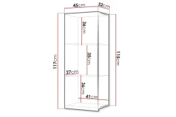 Concept 55 Vitrineskap|Skap-Tessan Vitrineskap 45x117 cm Hvit