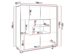 Tessan vitrineskap 100x107 cm