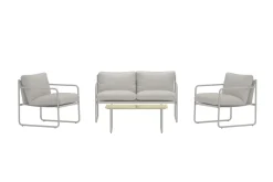 Venture Home Thassos sofagruppe 2-seters sofa + 2 lenestoler med bord utendørs
