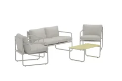 Venture Home Thassos sofagruppe 2-seters sofa + 2 lenestoler med bord utendørs