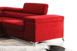 Velour Sofa & Fløyel Sofa-Theriago Hjørnesovesofa med Divan Venstre Rød