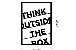 Skilt-Think Outside The Box 50 cm Veggdekor Svart