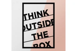 Skilt-Think Outside The Box 50 cm Veggdekor Svart