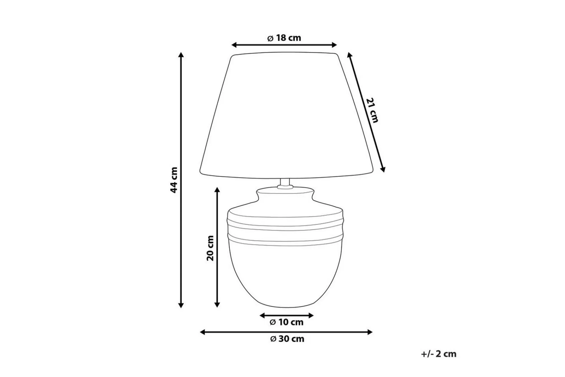 Thira Bordlampe 44 cm E27
