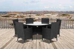 Comfort Garden Spisegrupper Hage-Thor Spisegruppe Ø140+6 Thor Stoler Svart