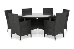 Comfort Garden Spisegrupper Hage-Thor Spisegruppe Ø140+6 Thor Stoler Svart