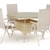 Comfort Garden Spisegrupper Hage-Thor utendørs rund spisegruppe 140 cm med 4 Maggie regulerbare stoler