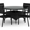Comfort Garden Spisegrupper Hage-Thor utendørs rund spisegruppe 140 cm med 4 Tunis stablestoler