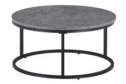 Basic Home Gangbord|Avlastningsbord-Thyra Settbord Rundt 90 cm 2 bord Grå/Svart