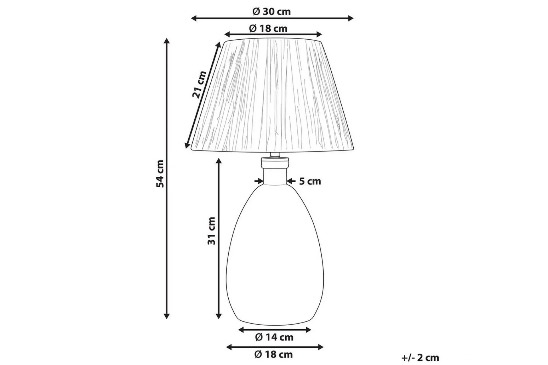 Bordlampe|Vinduslampe-Tila Bordlampe 54 cm E27 Transparent,Natur
