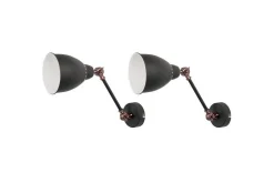 Nattbordslampe-Tillatoba Vegghengt Leselampe 2 stk E27 Grafitt