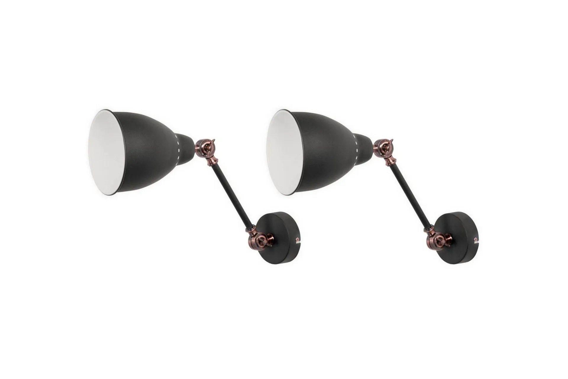 Nattbordslampe-Tillatoba Vegghengt Leselampe 2 stk E27 Grafitt