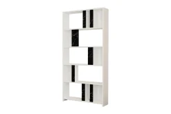Bokhylle-Timiza Bokhylle 90x20 cm 5 Hyller Svart,Hvit