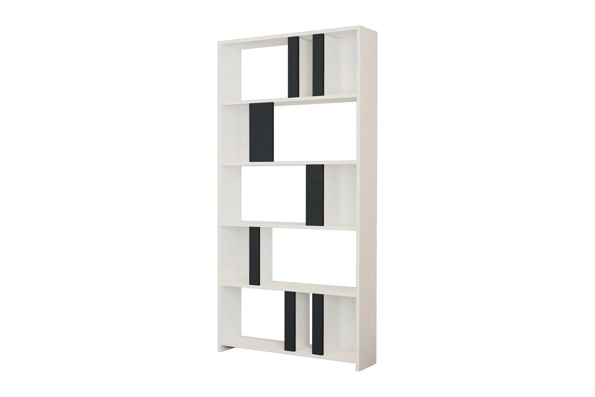 Bokhylle-Timiza Bokhylle 90x20 cm 5 Hyller Hvit,Antracit