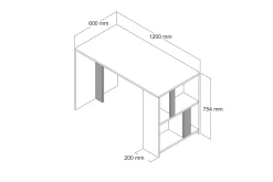Timiza Skrivebord 120 cm med Oppbevaring Hylle