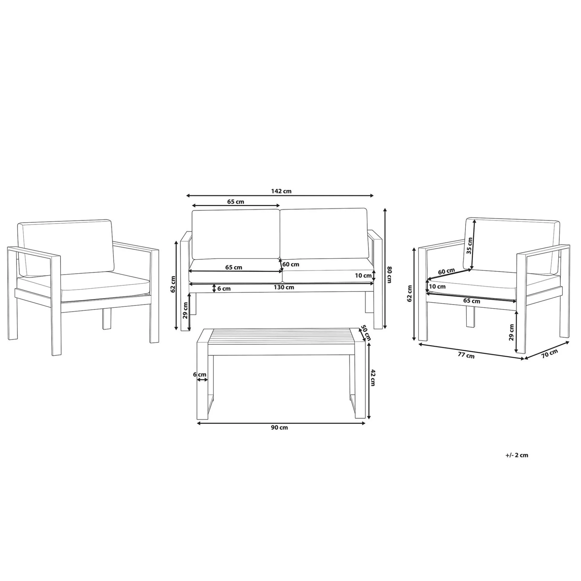 Veranda & Terrasse|Loungesett-Tirrena Loungegruppe 90 cm Grey