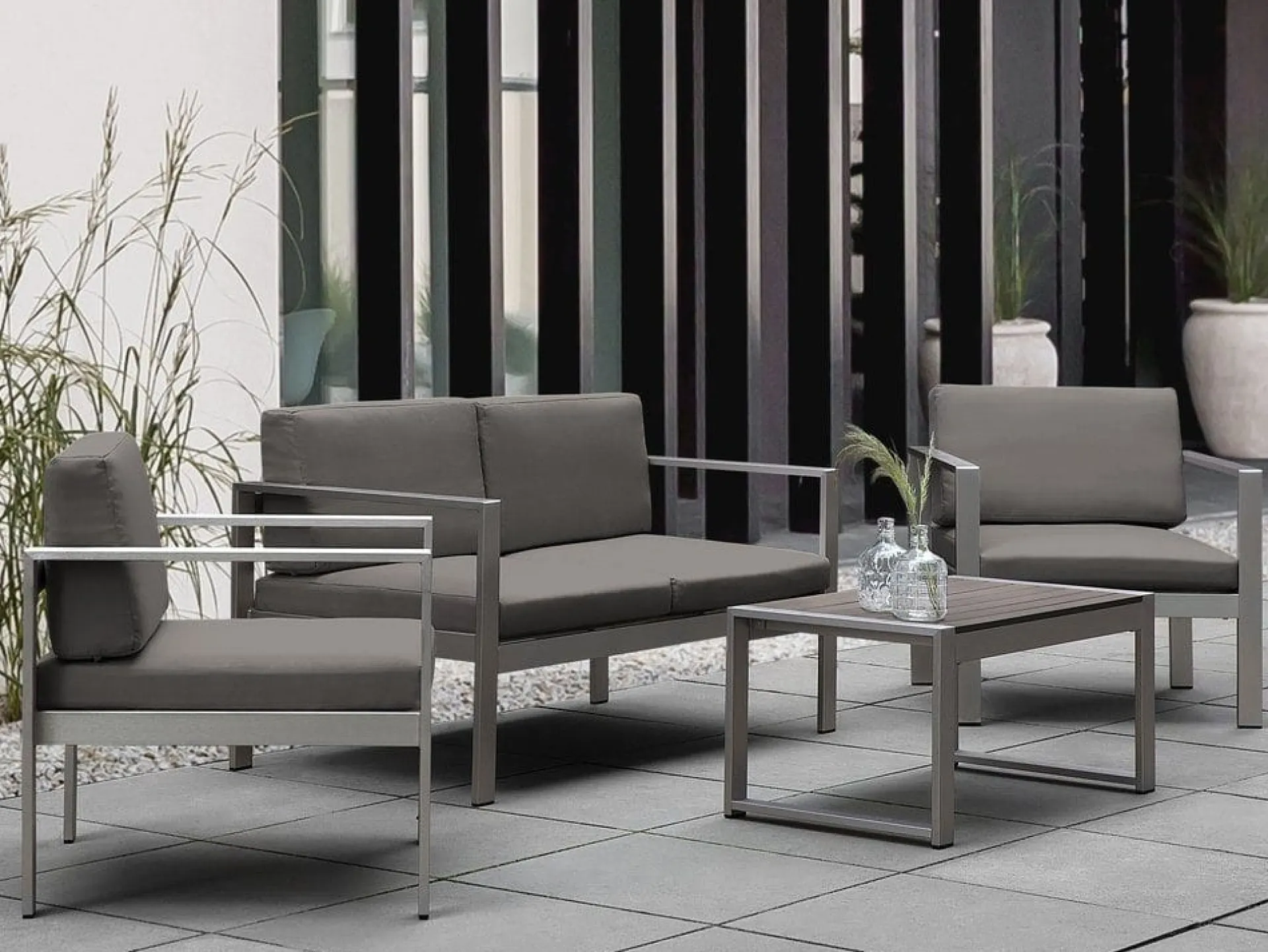 Veranda & Terrasse|Loungesett-Tirrena Loungegruppe 90 cm Grey
