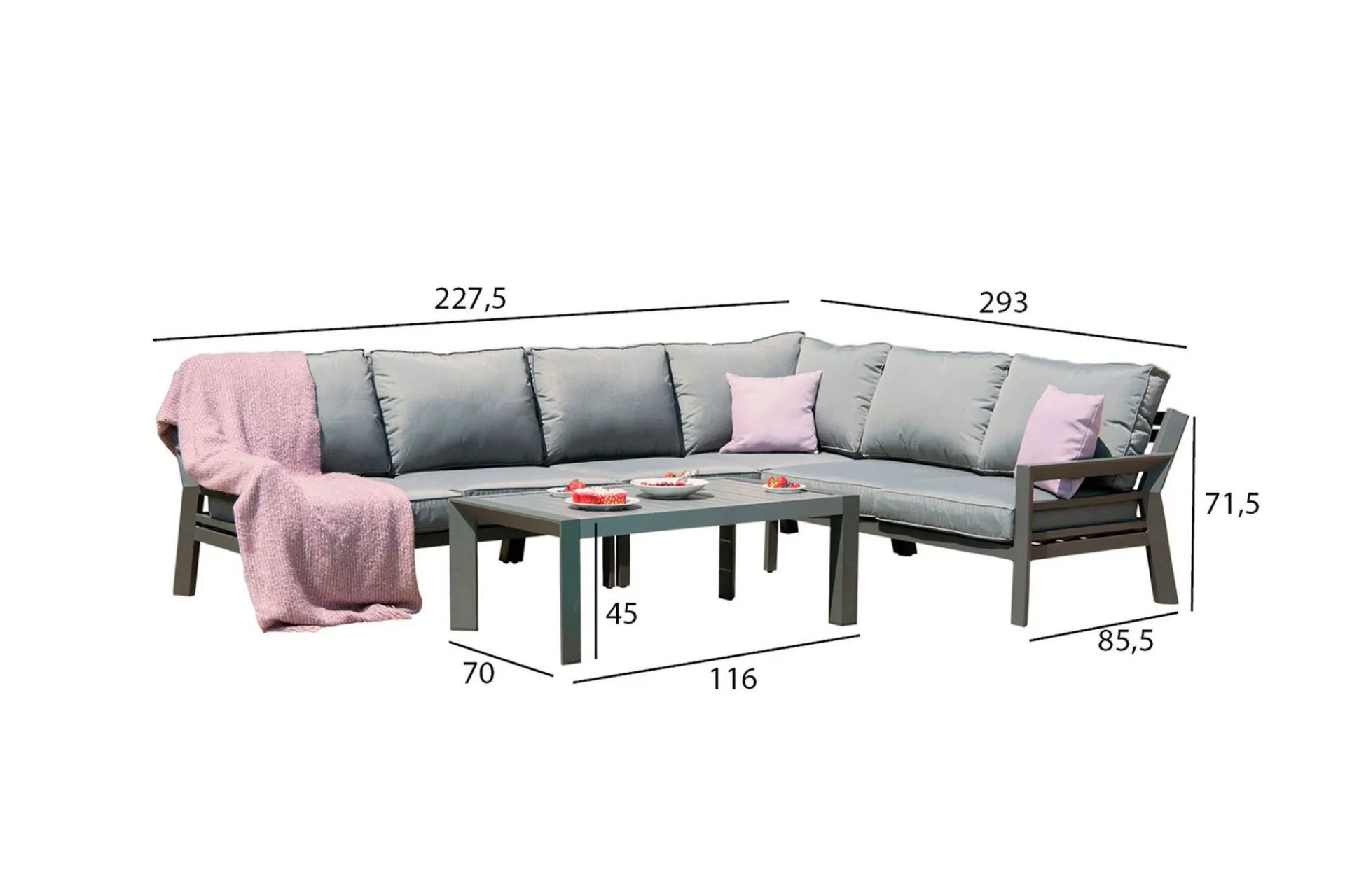 Veranda & Terrasse|Loungesett-Tomson Hagesett Mørkegrå