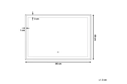Baderomsspeil Med Belysning|Baderom-Tooms Speil LED 60x80 cm Sølv
