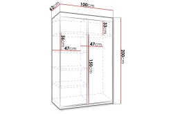 Top Garderobe 100x62x200 cm