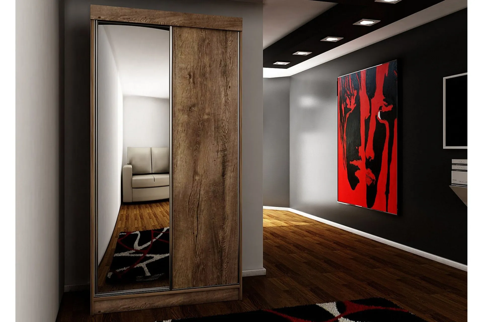 Garderober & Garderobesystem-Top Garderobe 100x62x200 cm Mørkt asketre