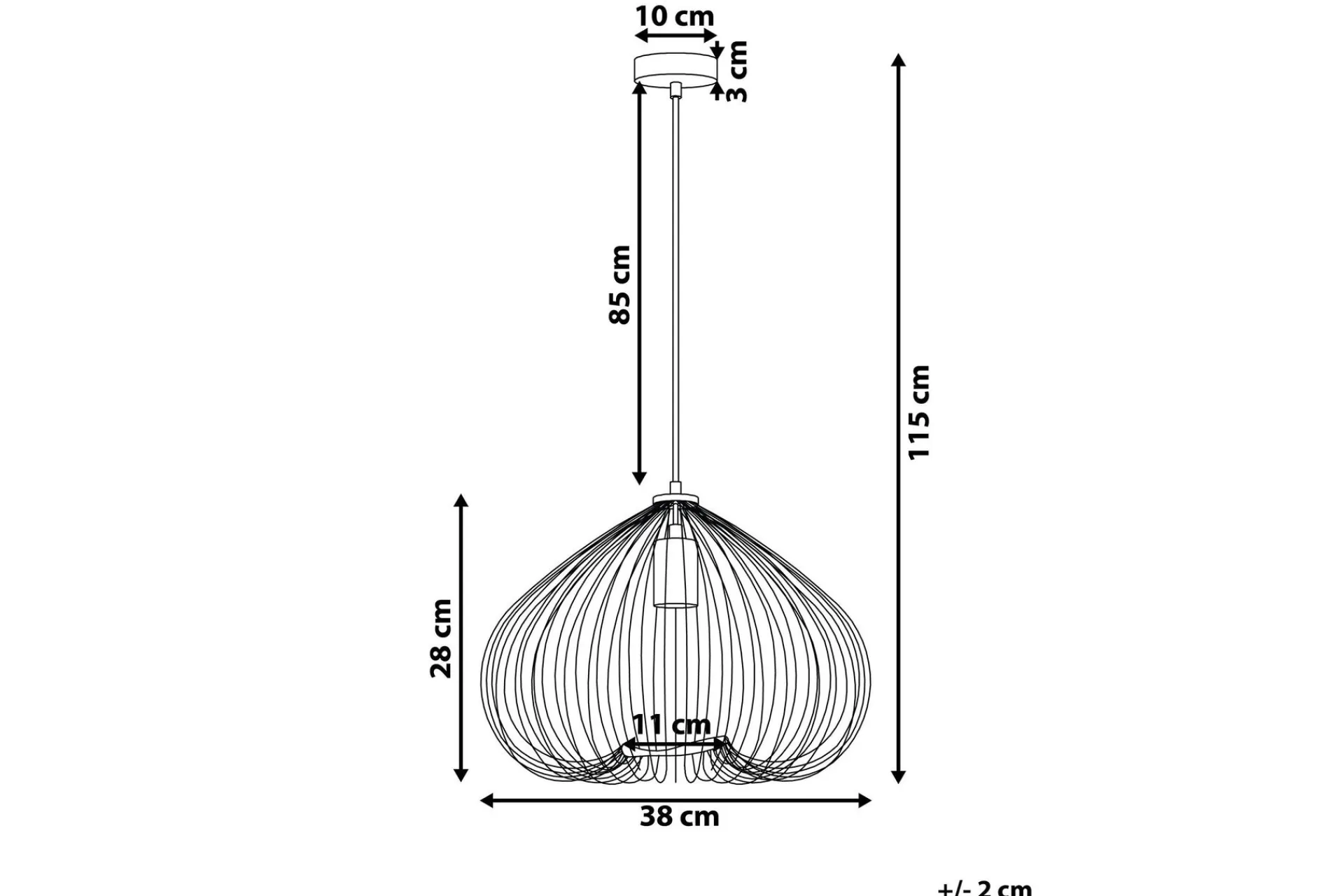 Kjøkkenlampe|Taklampe-Tordino Plafond 38 cm Svart