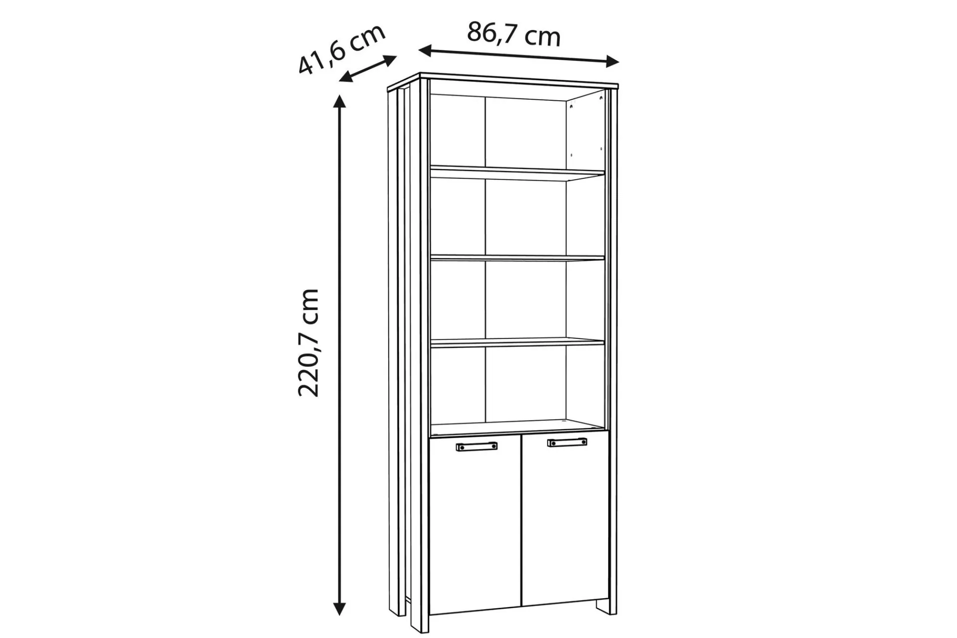 Torelles Bokhylle 87x220 cm