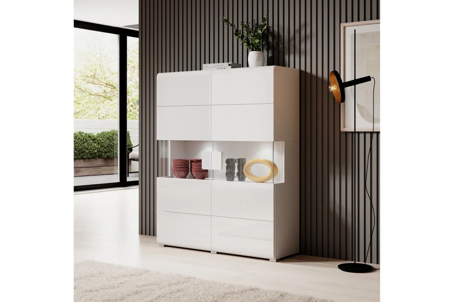 Oppbevaringsskap|Skap-Toreno Highboard 39x122 cm Hvit