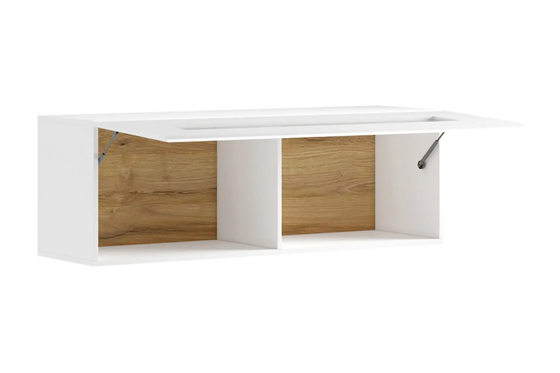 Vitrineskap|Skap-Toreno Vitrine 37x131 cm Natur,Hvit