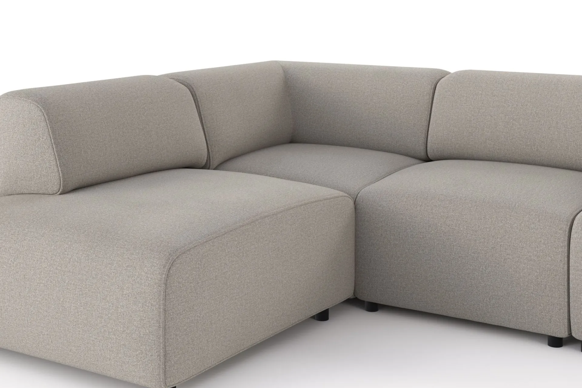 Sofa Med Sjeselong-Torvasen 5-seters sofa med divan venstre i stoff Lysegrå